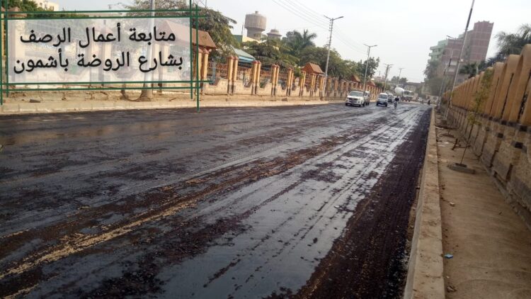 المنوفية : متابعات دورية لأعمال الرصف والتطوير بشوارع أشمون وسرس الليان ومنوف