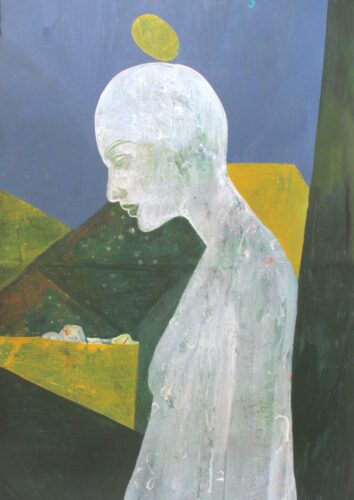 024 Essam Marouf 2022 acrylic and oil on paper 53 x 77 cm