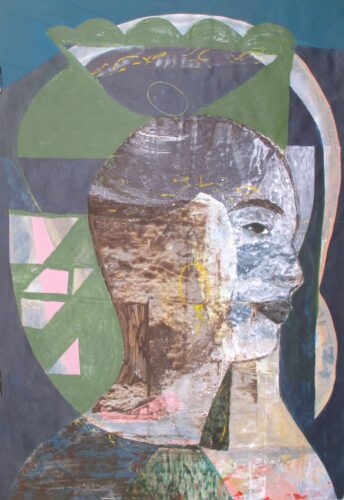 019 Essam Marouf 2022 acrylic and oil on paper 70 x 100 cm