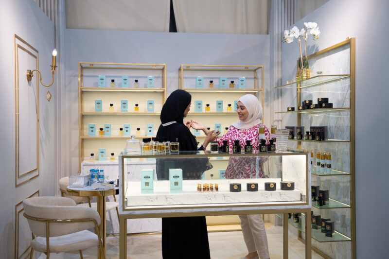 The Emirati Oud Perfumes platform during the first edition of the Emirates Perfumes and Oud Exhibition at Expo Centre Sharjah 2