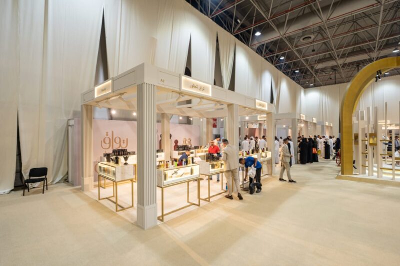 The Emirati Oud Perfumes platform during the first edition of the Emirates Perfumes and Oud Exhibition at Expo Centre Sharjah 3