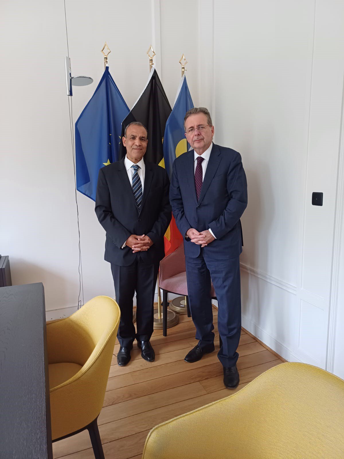 السفير المصري مع رئيس حكومة بروكسل